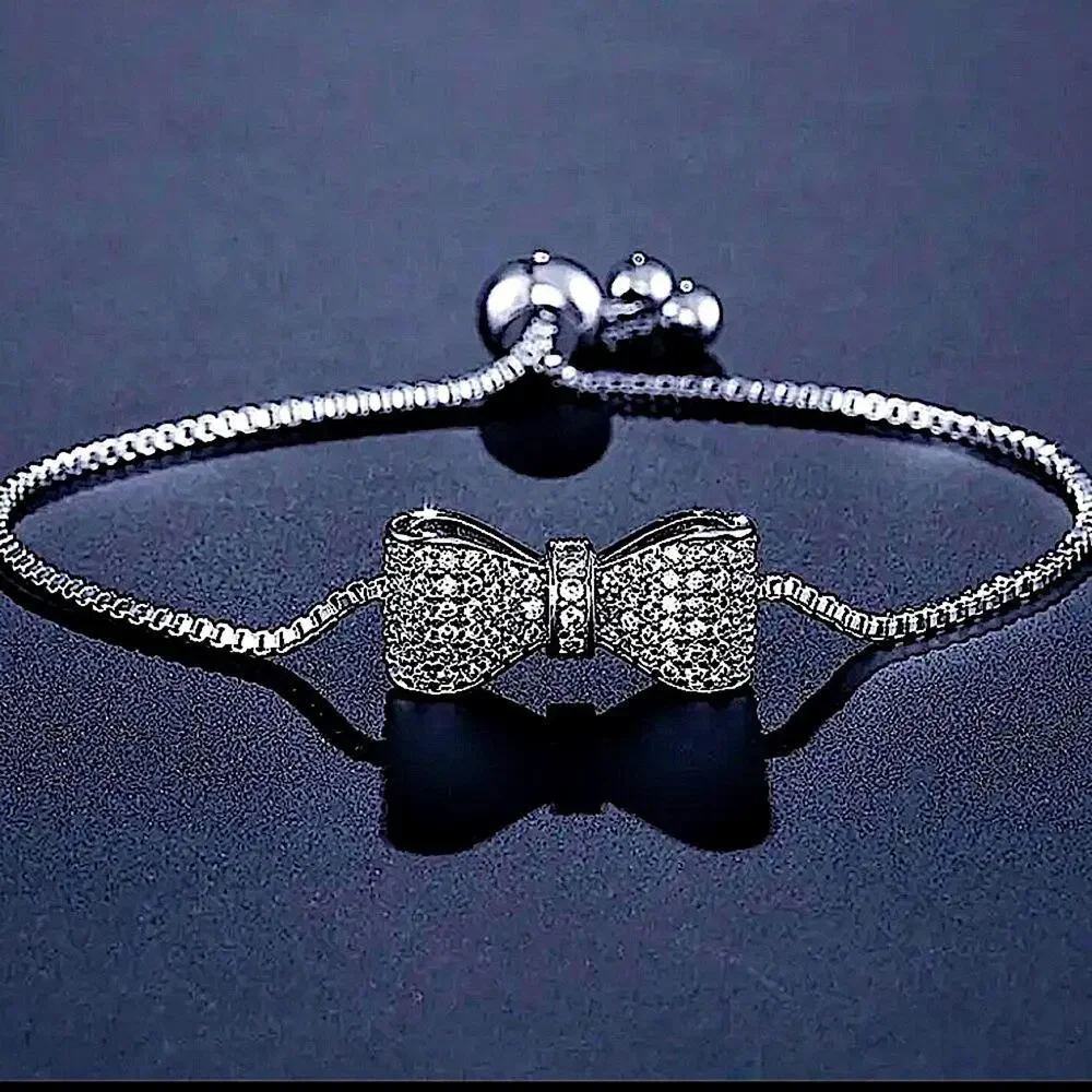 White Gold Plated Bow Knot Bracelet